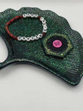 Green Glitter- Under the sea inspired- Trinket Tray